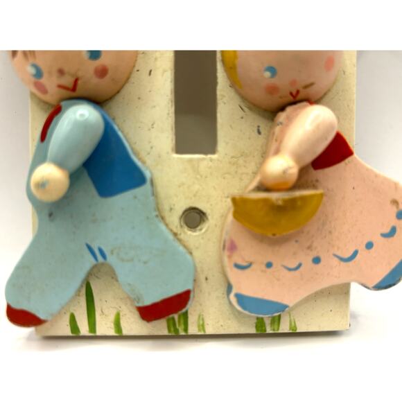 Irmi Vintage Wooden Light Switch Cover Nursery Baby Room Decor 1960s 4" x 5" - Picture 4 of 9